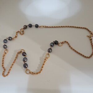 Honora Bronze Italy Genuine Pearl Chain Necklace , 36" Long